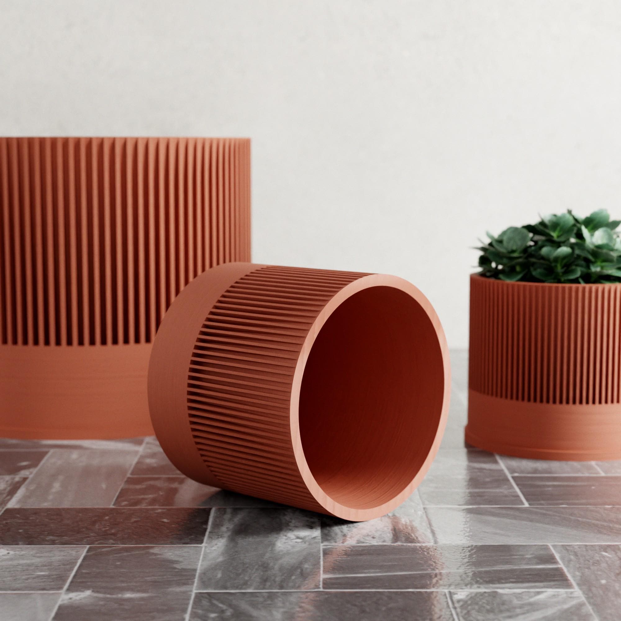 Wood SAUKRA Planter, 9 Colors, Modern and Minimalist 3D Printed