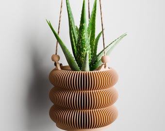 Hanging BUBBLES Planter, 9 Color Options, Unique 3D Printed Plant Pot with Drainage & Saucer For Houseplants, Small to Large, 4 5 6 7 8 Inch