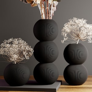 LARGE Matte Black BUBBLE Vase Waterproof 3D Vase Unique and Fun Decor Great for Gifts image 2