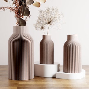 LARGE Off White Vase "BOTTLE" - Sleek Design - Original and Striking Decor - Perfect for Gifting | Textured