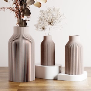 LARGE Off White Vase &quot;BOTTLE&quot; - Sleek Design - Original and Striking Decor - Perfect for Gifting | Textured