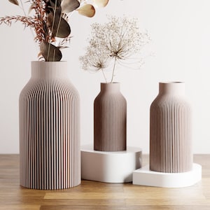 LARGE Off White Vase "BOTTLE" - Sleek Design - Original and Striking Decor - Perfect for Gifting | Textured