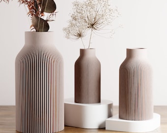 LARGE Off White Vase "BOTTLE" - Sleek Design - Original and Striking Decor - Perfect for Gifting | Textured