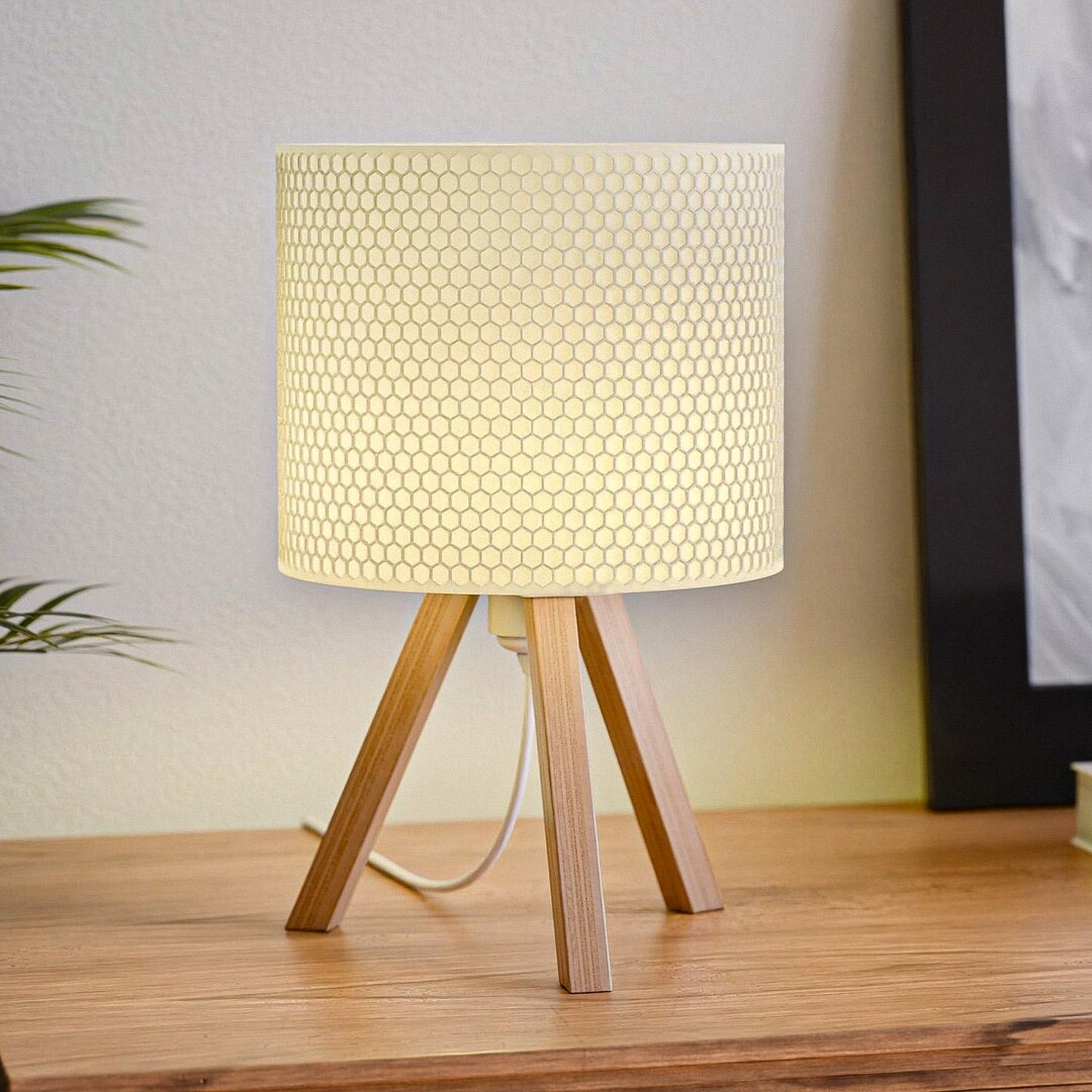Handmade Honeycomb Wood Table Lamp, Modern Bedside Lighting - Etsy