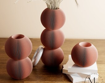 Vase en terre cuite « The BUBBLE » - Vase 3D imperméable - Pour fleurs vivantes et fleurs séchées | Décoration d'intérieur unique et amusante - Excellent cadeau de Noël fait main