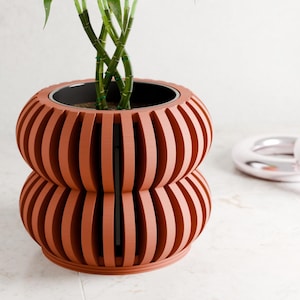 Jardinière d'orchidées : pot double bulles avec drainage et soucoupe