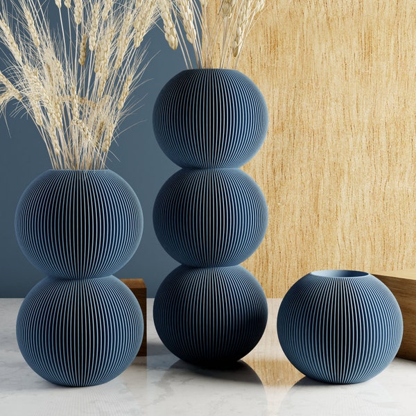 Muted BLUE "BUBBLE" Vase - Modern and Minimalist Design - Waterproof 3D Vase - Sustainably Made in the US | The Perfect Housewarming Gift