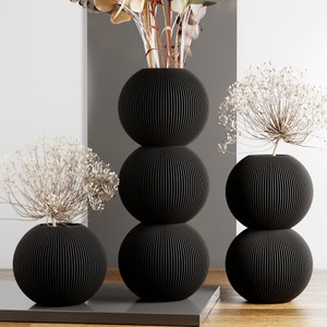 LARGE Matte Black BUBBLE Vase Waterproof 3D Vase Unique and Fun Decor Great for Gifts image 1