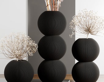 LARGE Matte Black "BUBBLE" Vase - Waterproof 3D Vase - Unique and Fun Decor - Great for Gifts