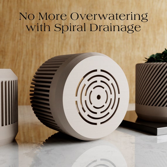 Black Planter SET of 3 With Drainage Holes and Drip Trays, 3D