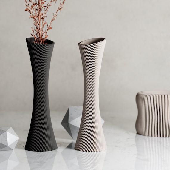 Spiral Single Rose 3D Printed Vase Modern & Minimalist For Fresh and Dried Flowers Waterproof Beautiful and Unique