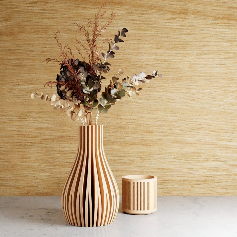 Vase for Flowers, 3D Printed Modern Home Decor Gift, Real and Dried Flowers, Elegant, Unique, Sleek Design | WILLOW | Modernized Pottery