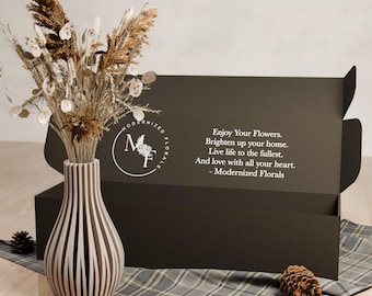Willow Vase Gift Box with Dried Flowers, Botanical Home Decor, Floral Gift Set, Table Centerpiece, Curated Housewarming Gift for Her