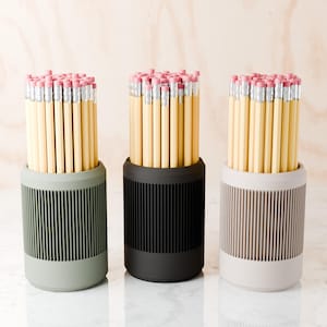 Modern Pencil Holder Cup, Minimalist Desk Organizer for Pens, Pencils, or Brushes - Office Decor Gift, Desk Accessories, Bathroom Organizer
