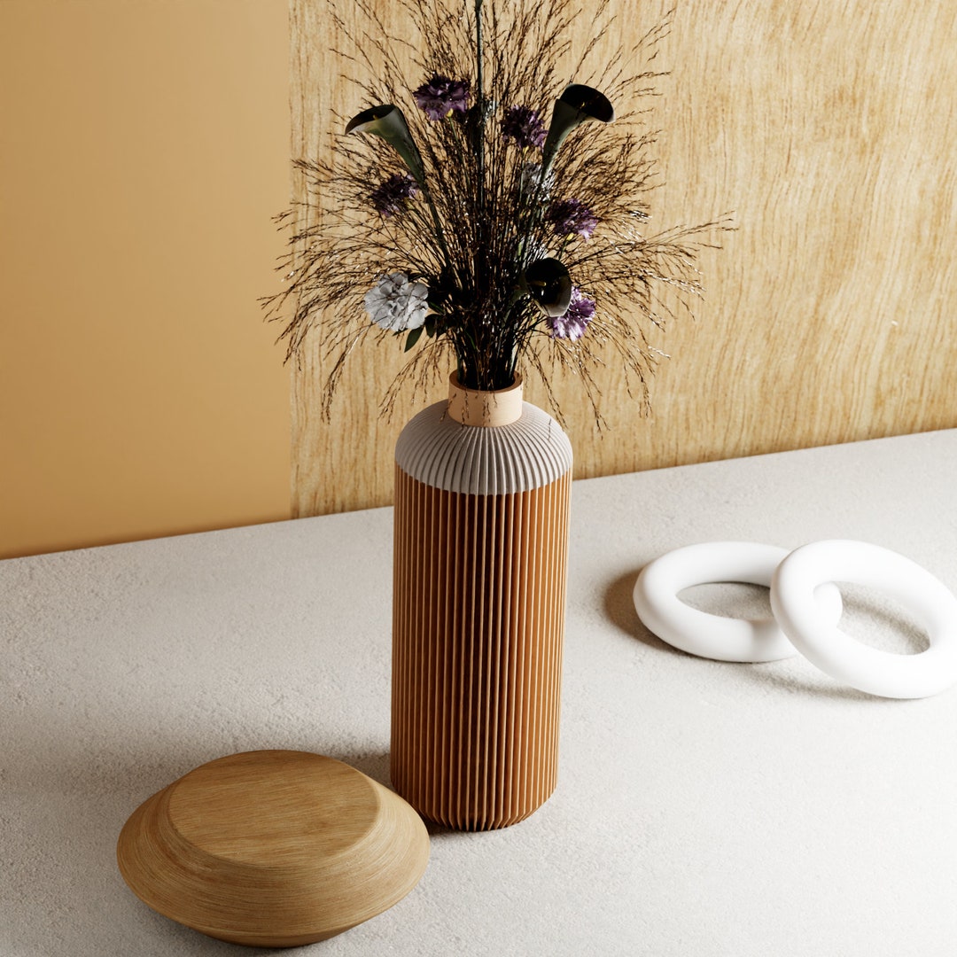 Wood Vase for REAL FLOWERS SERENITY Vase 2.0 Modern Home Decor & Pottery Etsy
