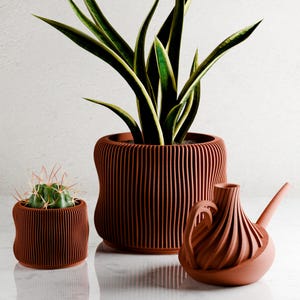 Bubbly Planter | 3D Printed Planter with Drip Tray, Drainage, and Matching Saucer | 3 4 5 6 Inch Pot | Perfect Home Decor Pottery Gift immagine 4