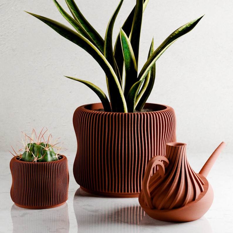 Bubbly Planter | 3D Printed Planter with Drip Tray, Drainage, and Matching Saucer | 3 4 5 6 Inch Pot | Perfect Home Decor Pottery Gift immagine 4