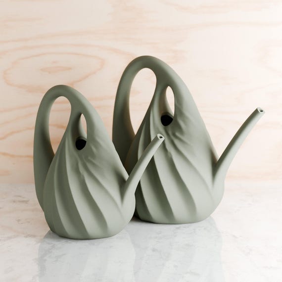 Modern Swirl Watering Can: Half Gallon Plant Home Decor
