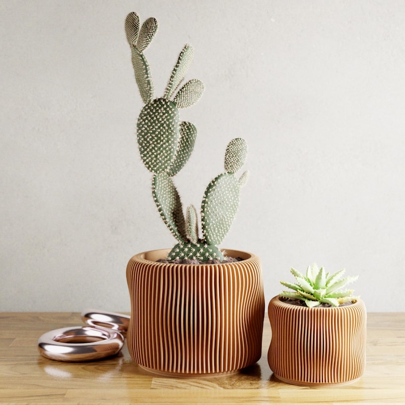 Bubbly Planter | 3D Printed Planter with Drip Tray, Drainage, and Matching Saucer | 3 4 5 6 Inch Pot | Perfect Home Decor Pottery Gift immagine 3