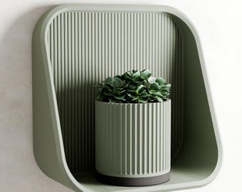 Succulent Wall Shelf Planter, Modern Wall Mounted Planter, Indoor Plant Shelf, Geometric Wall Decor, 3D Printed Planter
