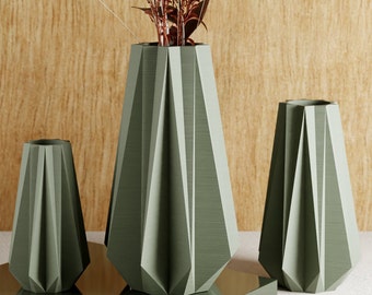 Sage GREEN Vase "TIMBER" - Recycled Wood- Original and Exceptional Décor - Ideal for Gifting | LARGE Vase | Modern Design