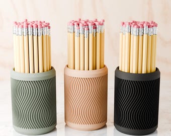 Wavy Pencil Holder: Modern Minimalist Desk Organizer