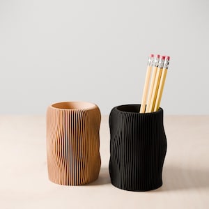 Modern Pencil Holder Cup, Minimalist Desk Organizer for Pens, Pencils, or Brushes - Office Decor Gift, Desk Accessories, Bathroom Organizer