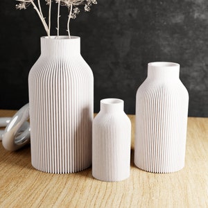 Pure White Vase &quot;BOTTLE&quot; - Sleek Design - Original and Striking Decor - Perfect for Gifting