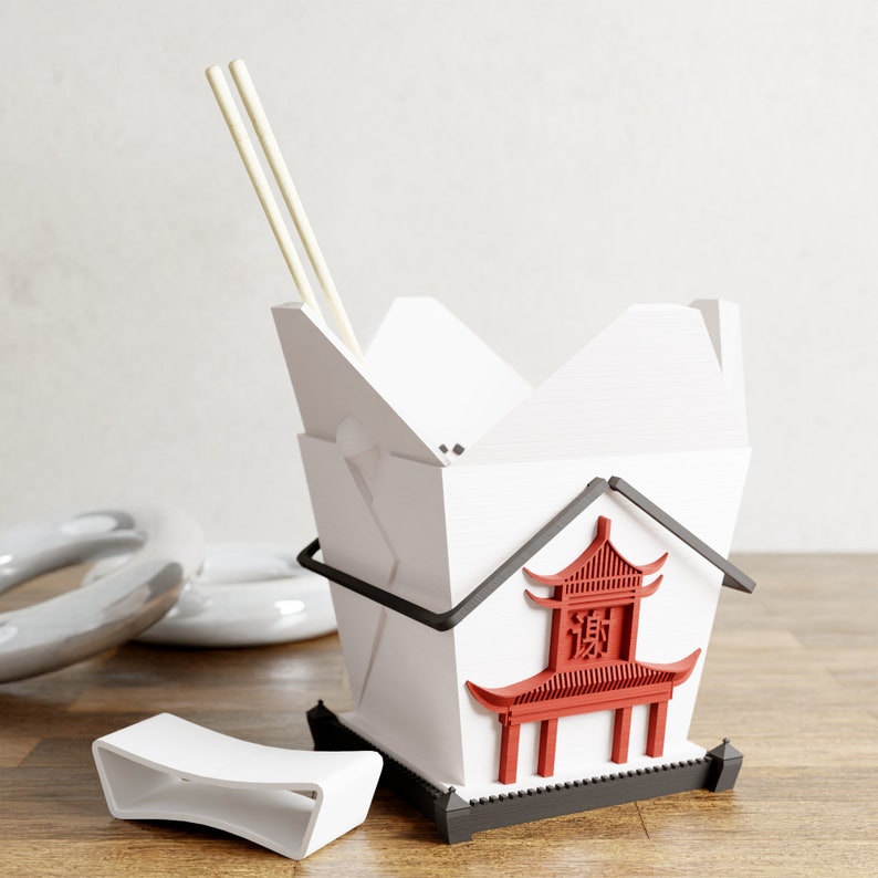 Indoor Planter Chinese Takeout Box Pot SET with Free Chopsticks, For Houseplants and Decor, Comes with Accessories, Drainage, and Drip Tray zdjęcie 5