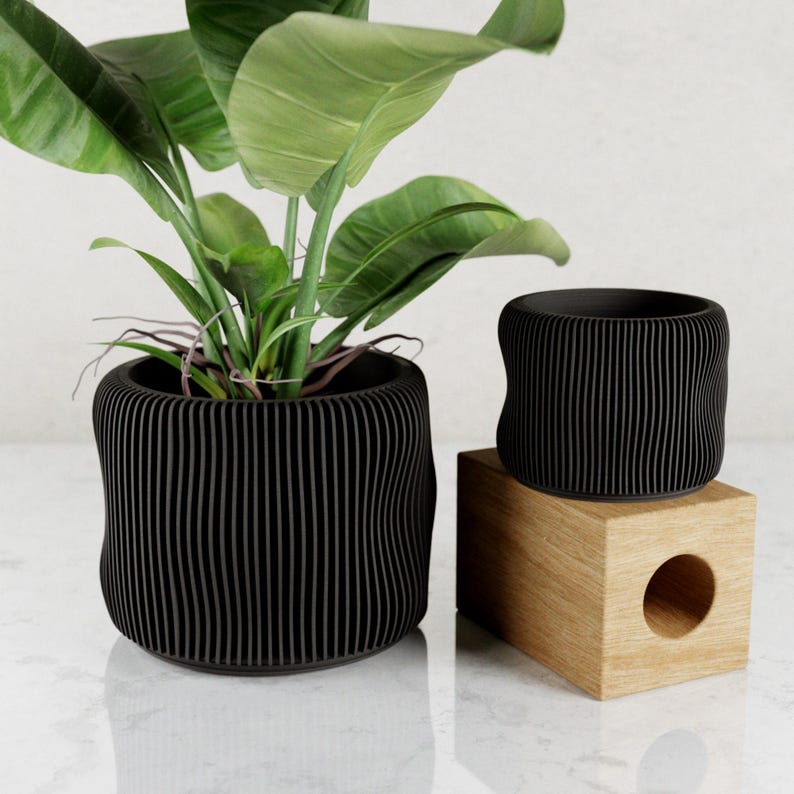 Bubbly Planter | 3D Printed Planter with Drip Tray, Drainage, and Matching Saucer | 3 4 5 6 Inch Pot | Perfect Home Decor Pottery Gift immagine 6