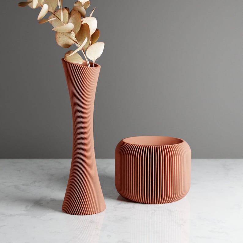 Spiral Single Rose 3D Printed Vase Modern & Minimalist For Fresh and Dried Flowers Waterproof Beautiful and Unique image 2