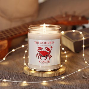 Zodiac Cancer Candle Gift, Scented Soy Candle 9oz, Astrology Home Decor, Horoscope Zodiac Sign Candle, Birthday Gift for Cancer, Zodiac