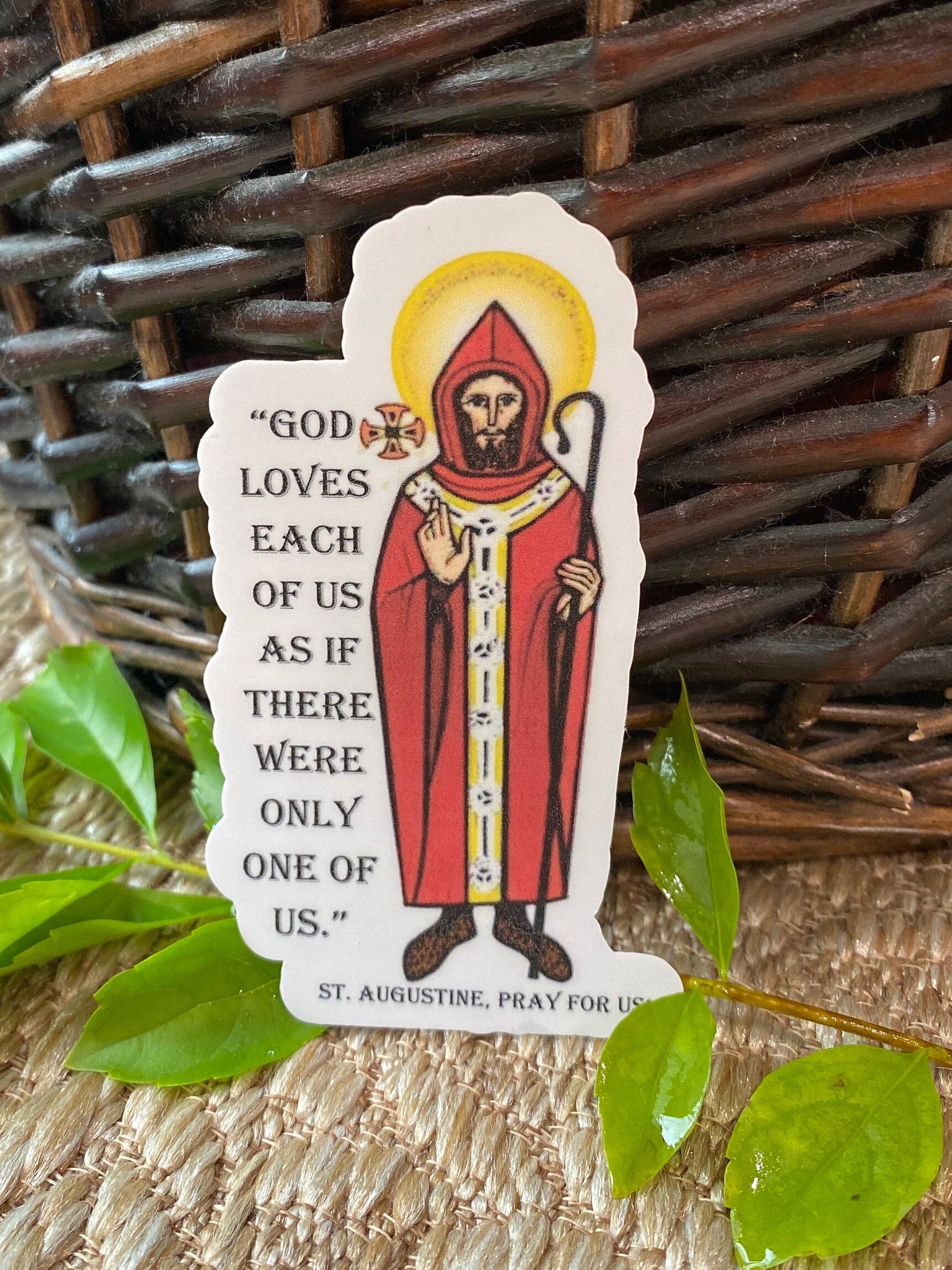 St. Augustine Vinyl Sticker | Catholic Saint Sticker | Faith Decal for ...