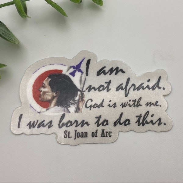 Catholic sticker. Catholic gift. St. Joan of Arc. Teen gift. Confirmation gift. Adult gift. Graduation gift.