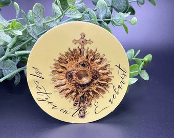 Pegatina de vinilo de la Eucaristía / Pegatina del Santísimo Sacramento católico / Calcomanía de la Sagrada Comunión y Adoración para portátil, diario o botella de agua