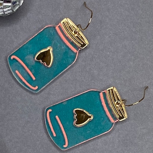 Firefly Jar Earrings * Firefly Earrings * Summer Earrings