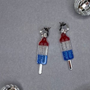 Firecracker Popsicle Earrings * 4th of July * July 4th* Firecrackers * Americana * Red, White and Blue