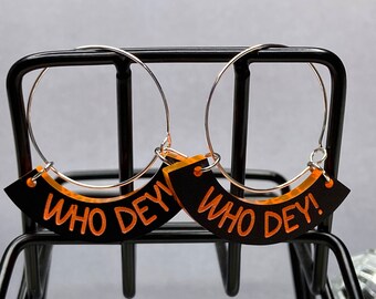 Cincinnati Football Hoop Earrings * Ohio Football Earrings