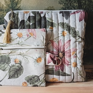 Macbook Sleeve & Pouch, Quilted Laptop Case, Padded iPad Pouch, Floral iPad Sleeve, Canvas iPad Bag, Laptop Case, Laptop Bag, Gift for her