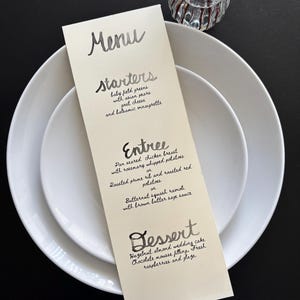 Menús de acuarela pintados a mano; bodas; eventos; despedidas de soltera; baby shower; fiesta de compromiso