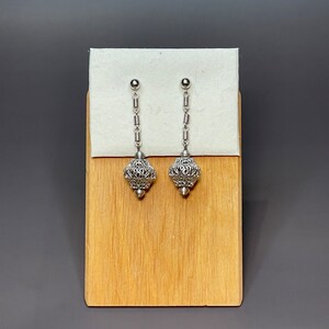 Pendientes colgantes de cuentas de filigrana vintage