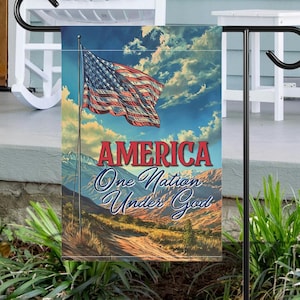 Patriotic Garden Flag Outdoor Decoration American Yard Display Banner Weather Resistant Double Sided Polyester Material Durable Construction