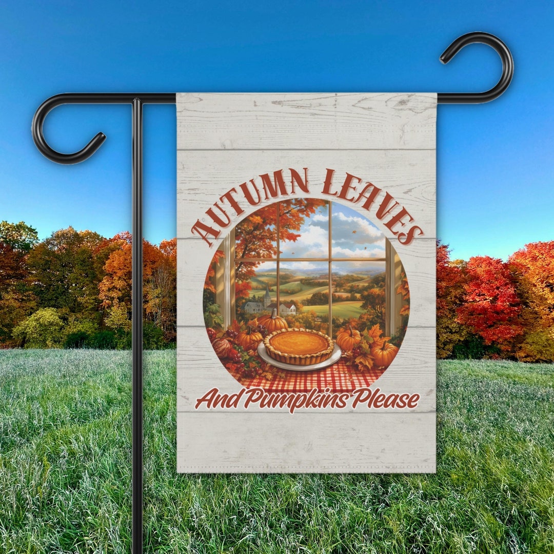 Autumn Leaves and Pumpkins Please Double Sided House Banner, Fall ...