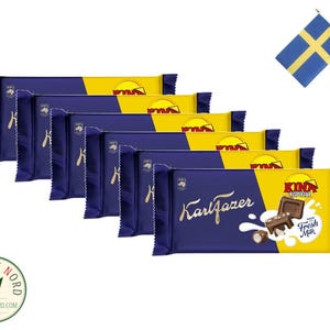 6x Fazer Karl Fazer Kina: Swedish Milk Chocolate with Crispy Rice