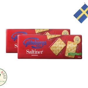 GÖTEBORGS Saltiner Lättsaltade Smörgåskex 2x 150g - Classic Swedish Crispy Crackers for Cheese
