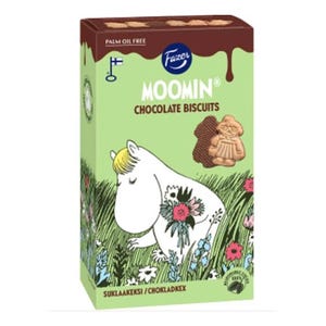 Moomin Chocolate Biscuits 175g, Fazer, mumintrollen, chocolate cookies, crackers, fika