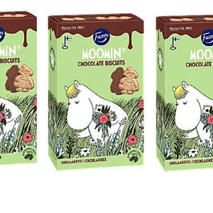 3x Fazer Moomin Chocolate Biscuits 175g, mumintrollen, chocolate cookies, crackers, fika