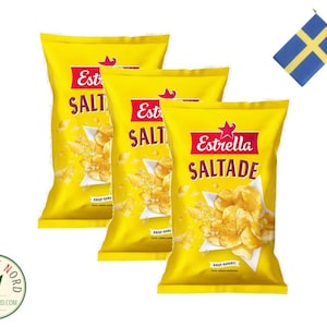 ESTRELLA Potatischips Saltade 275g x 3 - Classic Swedish Crispy Potato Chips