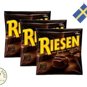 3x RIESEN Chokladkola Påse 150g - Confitería sueca de calidad