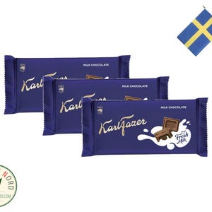 Fazer Karl Fazer Milk Chocolate Bar 3x 145g - Classic Swedish Quality Chocolates